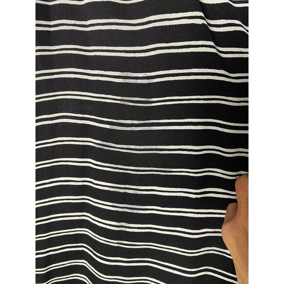 A.L.C. Women's V Split Neck Halter Mini Dress Crepe Silk Black White Stripes NWT - Picture 8 of 8